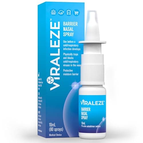 Image of VIRALEZE Barrier Nasal Spray – Helps Trap & Block Cold & Respiratory Viruses, Clinically Proven, Extra Layer of Protection - Travel-Friendly Spray for Crowds, Planes & Trains (10ml / 80 Sprays)