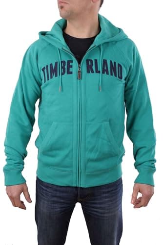 Image of Timberland Men's Sweatshirt Exeter River Logo Hoody Size M - Teal, Men, M
