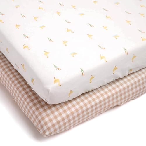 Image of Clair de Lune Little Duckling 2 Pack Fitted Cot Bed Sheets 140 x 70 cm