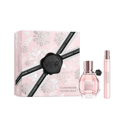 Image of Viktor&Rolf - Flowerbomb Eau de Parfum - Women's Perfume Travel Holiday Gift Set - Floral & Woody - With Notes of Rose, Peony & Patchouli - Full Size Perfume, 1.7 Fl Oz, Travel Size Perfume, 0.3 Fl Oz
