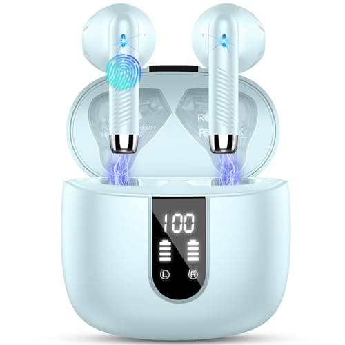 Image of Wireless Earbuds, Bluetooth 5.4 Headphones NEW Wireless Headphones with 4 ENC Mic, 56H Bluetooth Earphones in Ear Noise Cancelling Deep Bass, Mini Ear Buds Bluetooth Earbuds IP7 Waterproof LED Display