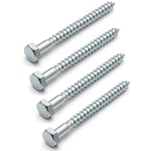 Image of AMLOOPH M8 x 60mm Coach Screws, 10 Pack Heavy Duty Hex Head Lag Bolts 60mm - Zinc Plated Steel Half Thread M8 Self-Tapping Wood Screws for Wood, Brick & Masonry Fixing – Fence, Shelving, Decking