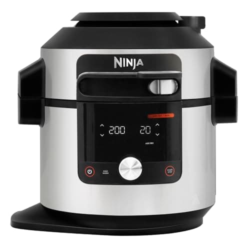 Image of Ninja Foodi MAX 15-in-1 SmartLid Multi-Cooker 7.5L with Digital Probe, Electric Pressure Cooker & Air Fryer, Slow Cook and more, Cooks 6 Portions, Stainless Steel/Black OL750UK