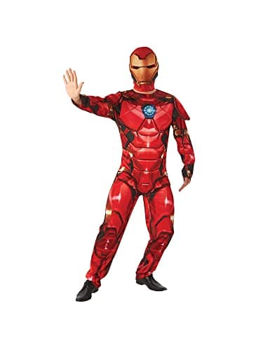 Image of Rubies Official Disney Marvel Iron Man, SuperHero Deluxe Costume, Adult Size Mens Standard/Medium Halloween