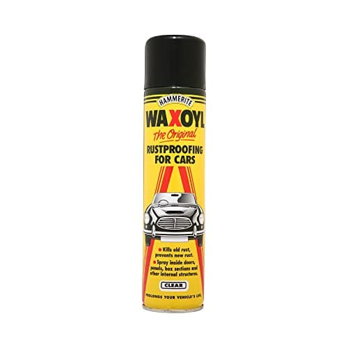 Image of Waxoyl Car Underseal and Rust Protection. The Original Rustproofing for Cars by Hammerite, Rust Inhibitor and Rust Converter for Classic Car Care. Waxoyl Clear 400ml Aerosol Can