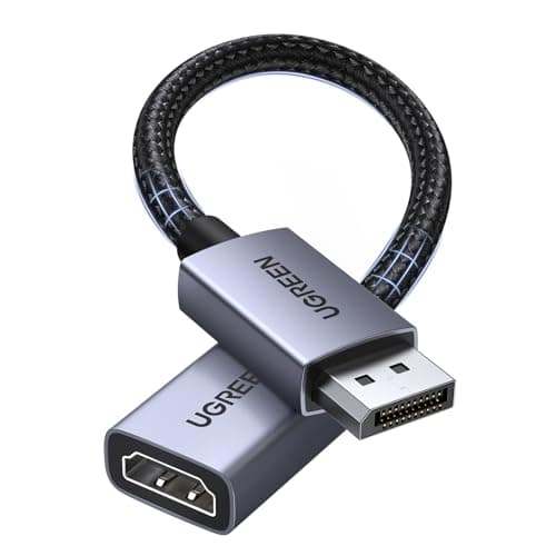 Image of UGREEN 2Pack 4K Displayport to HDMI Adapter Uni-Directional Braided DP to HDMI Cable Aluminium Male to Female Converter Multi-Screen Compatible with Monitor Projector HDTV Dell Laptop HP AMD NVIDIA