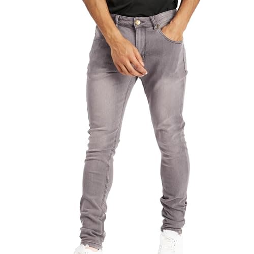 Image of Island Trading Skinny Jeans for Men - Stretchable Denim - Comfortable Mens Stretch Jeans in Four Colors Black, Grey, Blue Stonewash, Dark Blue Mens Jeans - 34 Waist 32 Leg