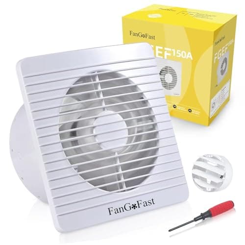 Image of FanGoFast 150mm Bathroom Extractor Fan, 17W Bathroom Fan Quiet with Backflow Flap for Ventilation in Bathroom and Toilet Kitchen Against Moisture and Mould Without Timer