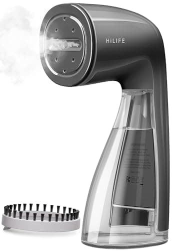 Image of HiLIFE Steamer for Clothes, 1100W Clothes Steamer with Large 300ml Tank, Handheld Clothing Steamer, Fabric Wrinkle Remover, Portable & Compact Travel Size Garment Steamer ONLY FOR 120V (Grey)