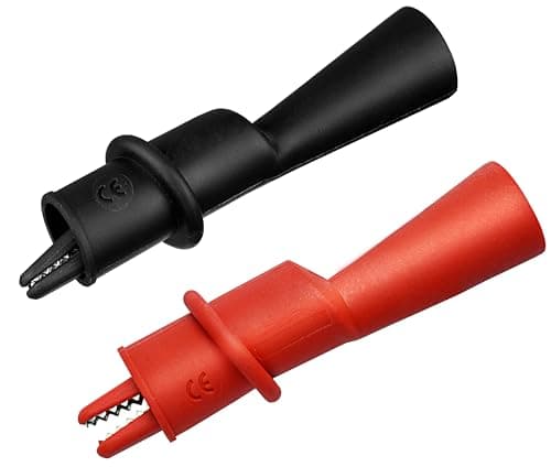 Image of ZIBOO AC175 Threaded Slide-On Alligator Clip Set with Flexible Boots, Compatible with Fluke TL71, TL75, TL175 and TP175 Test Leads (1 Set))
