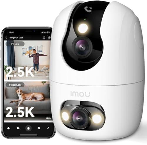 Image of Imou Dual-Lens Indoor Camera 2.4/5GHz Wi-Fi, 2.5K Baby Monitor, Dog Pet Camera, 360° Blind-Spot-Free, Color Night Vision, Human/Pet/Crying Detection, Auto Tracking, One-touch Call, Siren Spotlight