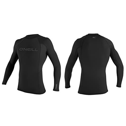 Image of Oneill Youth Kids Junior Thermo-X Long Sleeve Crew Top Black - Easy Stretch Quick Dry - Unisex