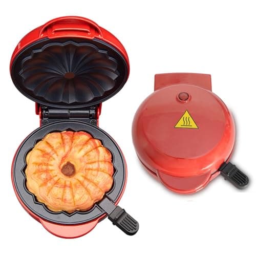 Image of Mini Cake Maker, Adjustable Thermostat Electric Cake Maker, Cup Cake Maker Machine For Home, Non-stick Surface Double-sided Heating Quick Breakfast Electric Baking Pan, for Hotel, Commercial,Household