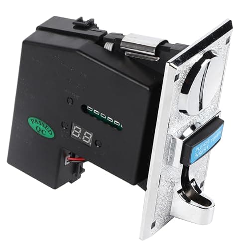 Image of Fdit Coin Acceptor, Multi Coin Acceptor Selector Slot Identifies True False for Vending Machine Game Machine, 6 Types CPU Control Anti Phishing Anti Mixed