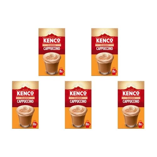 Image of Kenco Cappuccino Instant Coffee Sachets 8x14.8g (Pack of 5, Total 40 Sachets, 592g)