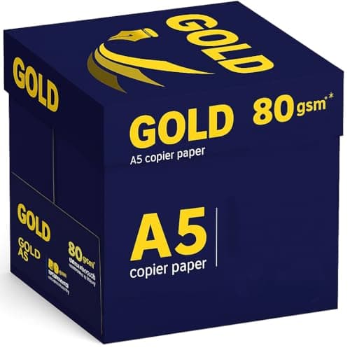 Image of Indigo® Box of A5 Office White Printer Copier Paper – 5 Reams of 250 Sheets (1250 Sheets Total) – 80gsm Gold Standard – Premium High White Paper for Inkjet, Laser & Copier Use