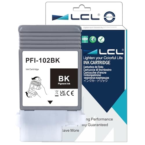 Image of LCL PFI102 Black Ink Cartridge Replacement for Canon PFI-102 PFI-102BK for Canon imagePROGRAF iPF500 iPF510 iPF600 iPF605 iPF610 iPF650 iPF655 iPF700 iPF710 iPF720 iPF750 iPF755 iPF760 iPF765 (1 Pack)