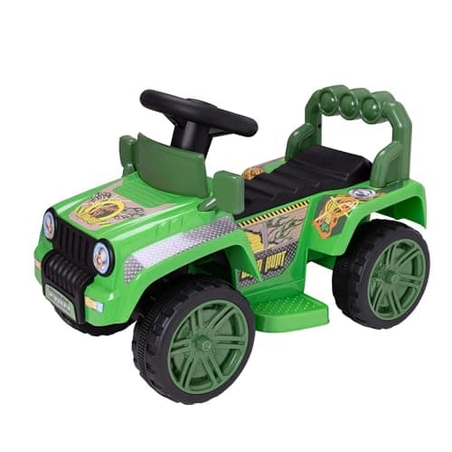 Image of EVO Electric Ride On 4x4 Dinosaur Truck | Electric Jurassic Dino Vehicle | 6V Battery Powered Kids Motorised Toy Vehicle Ride On | Pedal Driven Quad Bike With Footrests | 2+