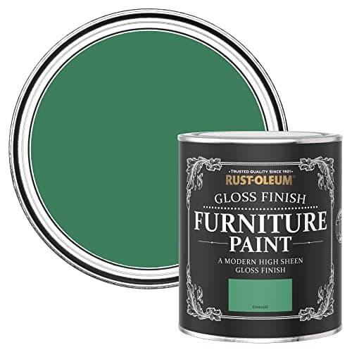 Image of Rust-Oleum Green Furniture & Skirting Board Paint in Gloss Finish - Emerald Green Matt 750ml