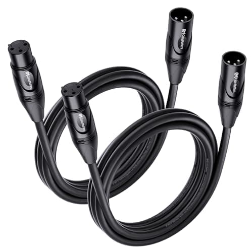 Image of Cable Matters 2-Pack Premium XLR to XLR Cables - 6ft, Male to Female Microphone Cable, Oxygen-Free Copper (OFC) Mic Cord, Black