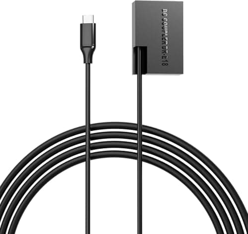 Image of F1TP ACK-E18 USB C PD Power Adapter DR-E18 DC Coupler Set, Compatible for LP-E17 EOS Rebel T6i T6s T7i T8i SL2 SL3 750D 760D 800D 850D 77D 200D 250D 8000D Kiss X8i X9i X10i X10 X9 Cameras