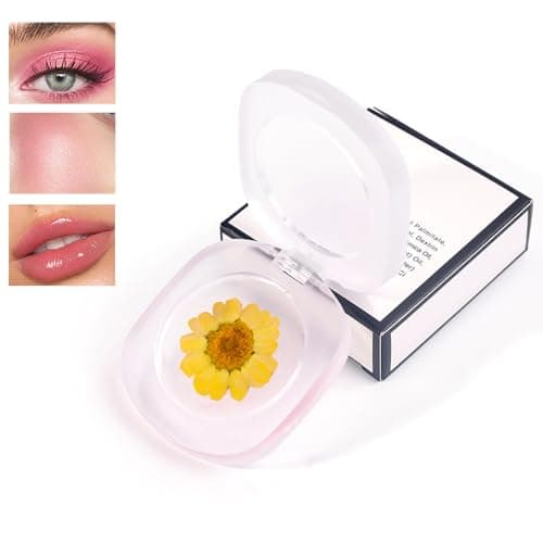 Image of Color Changing Blush,Clear Amber True Flower Blush,Jelly Blush Reacts to Skin’s Natural Ph for Your Instant Perfect Shade,Long Lasting Blendable,Magic Cream Blush for Natural Glow(Yellow Flower)