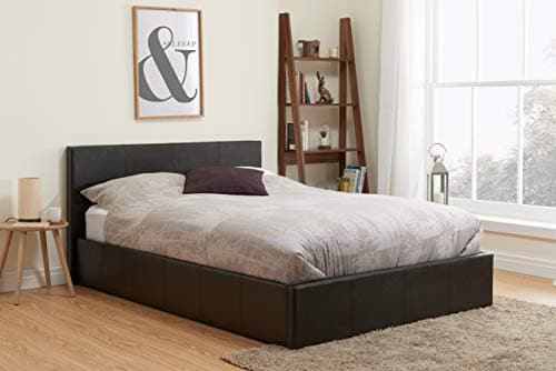 Image of Birlea Berlin Ottoman Storage Bed, Faux Leather, Brown, King