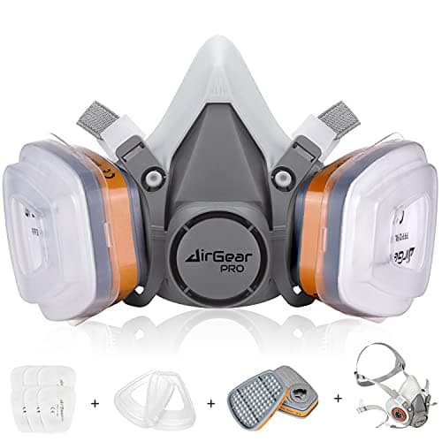 Image of AirGearPro M-500 Reusable Respirator Mask with A1P2 Filters Anti-Dust Gas mask Ideal for Spray painting, Sanding, construction, Chemical, DIY