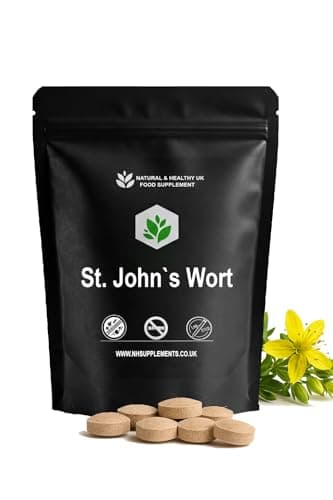 Image of St. John's Wort 1000mg - 120 Tablets - Natural & Healthy UK - Flat Pack - Food Supplement