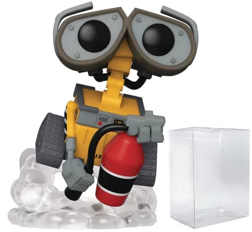 Image of POP Disney Pixar: Wall-E - Wall-E with Fire Extinguisher Funko Vinyl Figure (Bundled with Compatible Box Protector Case), Multicolored, 3.75 inches