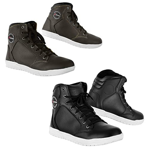 Image of PROFIRST Motorbike Boots Sneakers Boots For Men Armored For Prrotection Leather Mens Boots (Black, 9 UK, numeric_9)