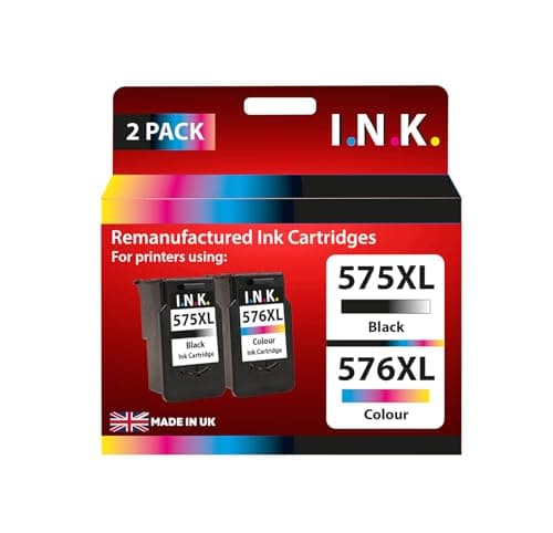 Image of I.N.K. Remanufactured Canon PG-575 XL & CL-576 XL 2 Pack Black & Tri-Colour Inkjet Cartridges Compatible with PIXMA TS3550i, PIXMA TS3551i, PIXMA TR4750i, PIXMA TR4751i