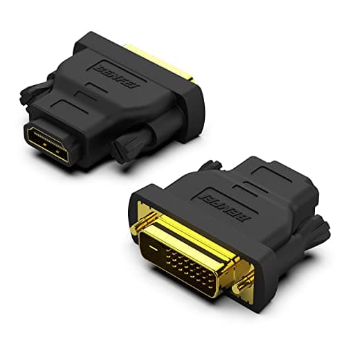 Image of BENFEI DVI to HDMI Adapter, 2 Packs Bidirectional HDMI to DVI-D Adapter with Gold-Plated Connectors