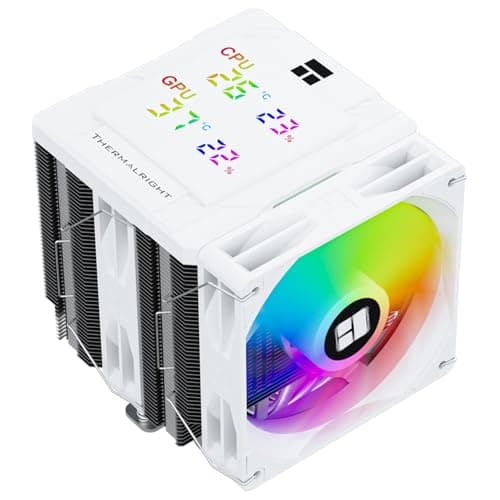Image of Thermalright Peerless Assassin 120 Digital ARGB White CPU Air Cooler, Digital Screen Top Cover,6 Heatpipes Computer CPU Cooler, for AM4/AM5,Intel LGA1700/1851/1150/1151/1200, PC Cooler-White ARGB