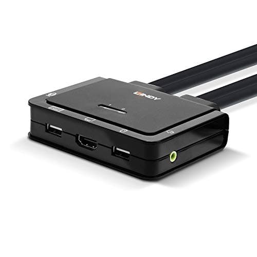 Image of Lindy 2 Port HDMI 2.0, USB 2.0 & Audio Cable KVM Switch