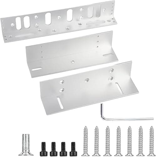 Image of Zodazoqa L&Z Magnetic Lock Bracket Electromagnetic Lock Installation Bracket for Wooden and Metal Security Doors 280kg/617.3lbs Silver