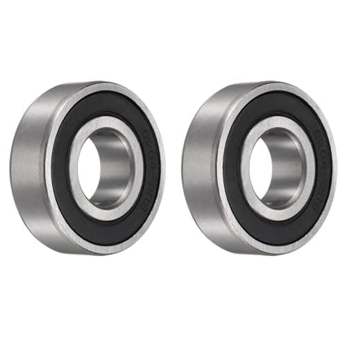 Image of sourcing map 2pcs 6204-2RS Bearing 20x47x14mm, Chrome Steel Double Rubber Seals Precision Bearing, Lubricated Deep Groove Ball Bearings, P6 (ABEC 3)