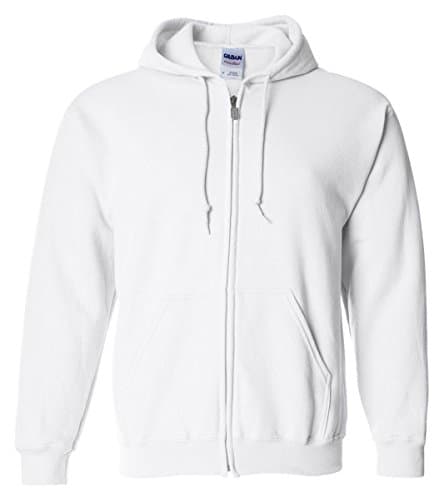 Image of GILDAN Adult Fleece Zip Hooded Sweatshirt, Style G18600 White, XXL