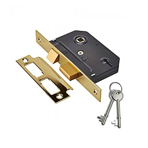 Image of Yale Essentials 2.5 Inch/64 mm 3 Lever Sashlock, Easy Fitting Template and Instructions, Mortice Locks for Internal Doors Provides Door Latching in addition to Lock and Key Door Security, Chrome