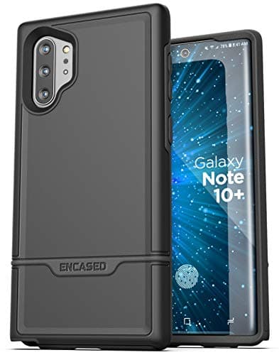 Image of ENCASED Shockproof Galaxy Note 10 Plus Case (2019 Rebel Armour) Protective Military Grade Full Body Rugged Cover (Samsung Note 10+) Black