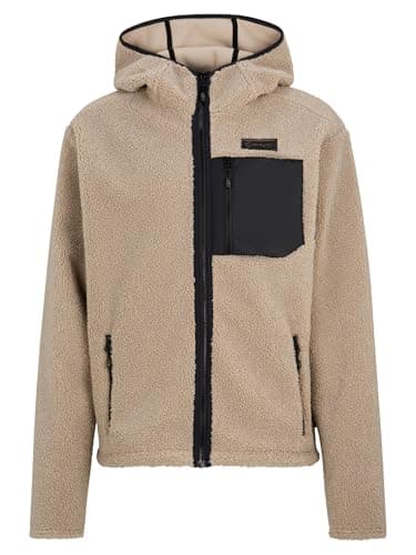 Image of Ziener Men's Juha-Z High-Loft Fleece Jacket, Midlayer, Hood, Sandstone, 46