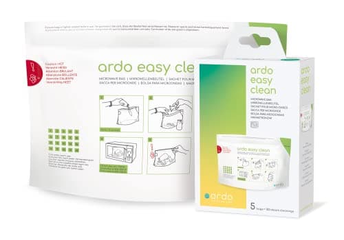 Image of ARDO Easy Clean Microwave Bottle Steriliser Bag. Fast, Easy Cleaning of Breast Pump Parts & Accessories. Reusable Steam Sterilising Bags for Travel & Home.