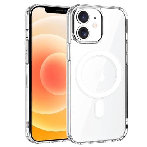 Image of Exsight Magnetic Case for iPhone 12 Mini 5.4”, Clear Phone Cases Compatible with MagSafe, Military Grade Airbag Drop Protection, Anti-Yellowing, Anti-Scratch, Shockproof Cell Phone Cover, Transparent