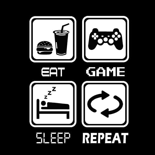 Image of SCSHY Car Sticker 14.1Cm*18Cm Funny Repeat Eat Sleep Game Vinyl Motorcycle Car Sticker