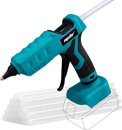 Image of Mellif 100W Hot Glue Gun Cordless for Makita Battery 18V L li-ion Battery Powered Full Size 11mm Sticks (Tool Bare, No Battery,No Charger)…