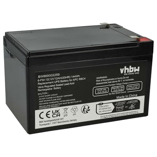 Image of vhbw Battery Replacement for APC RBC4, VISRBC4 for UPS (12 Ah, 12 V, AGM)