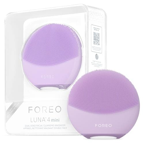 Image of FOREO LUNA 4 mini Facial Cleansing Brush & Face Massager - Premium Face Brush - Enhances Absorption of Skin Care Products - Simple Face Care Travel Accessories - For All Skin Types - Lavender