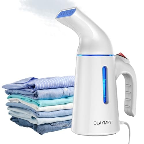 Image of OLAYMEY Clothes Steamer 700W Handheld Portable Steam Iron, Fast Heat-up Wrinkle Remover Garment Steamer Clothing for Home, Office and Travel Use - White