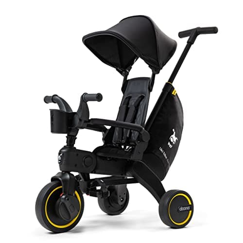 Image of DOONA Liki Baby Trike S5 - Midnight Premium Limited Foldable Toddler Tricycle with parent handle for ages 10 Months to 3 Years