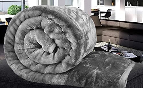 Image of Artistic Fashionista* New Thermal Super Soft Velvet Faux Fur Mink Throw Blanket Soft Warm Thick Bed Sofa Cover Single Double King (King - 200x240cm, Charcoal Grey)